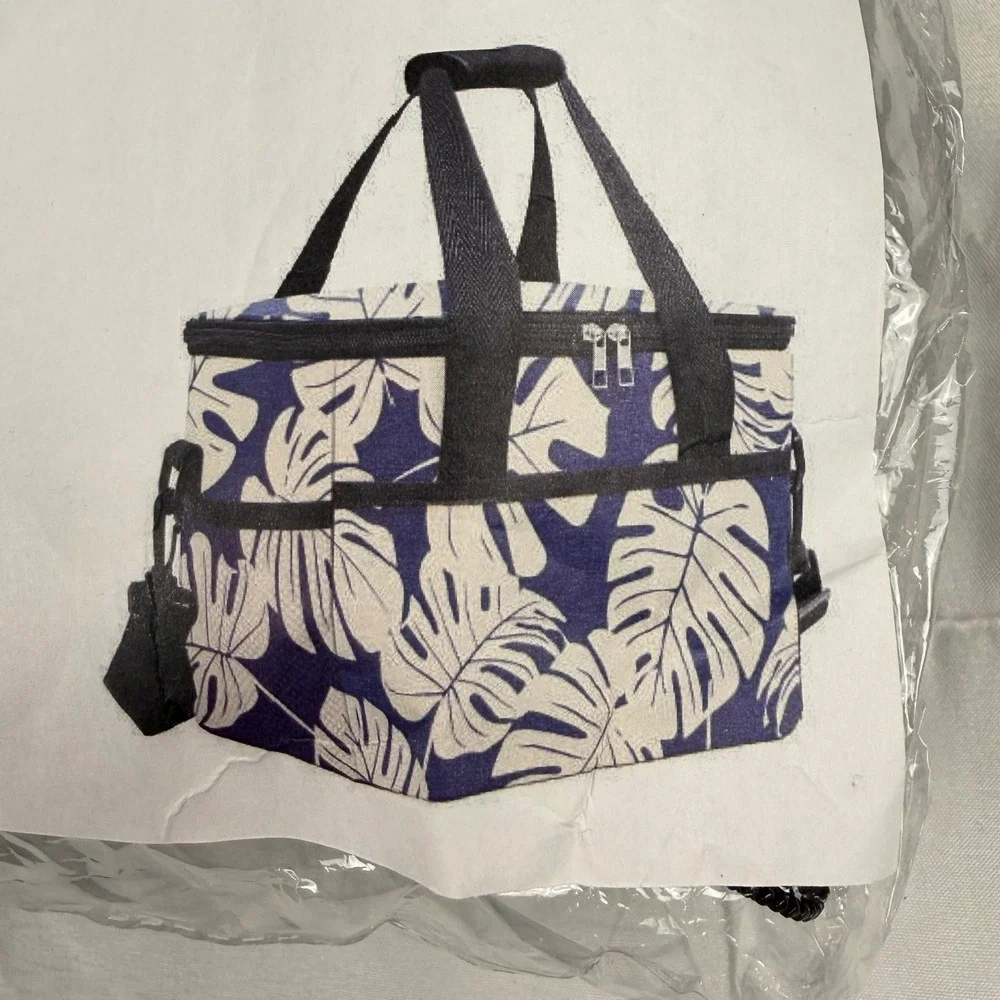 Speaqua Cooler Bag OS Blue Tropical‎ Monstera Leaf Print Insulated NEW